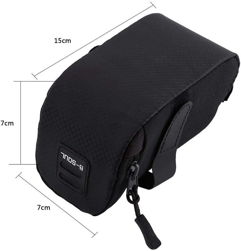 woobles Bike Rear Bag, Super Light Bike Saddle Bag Cycling Storage Bag Under-seat Strap-On Pouch for Fun Riding(Black) - Image 5